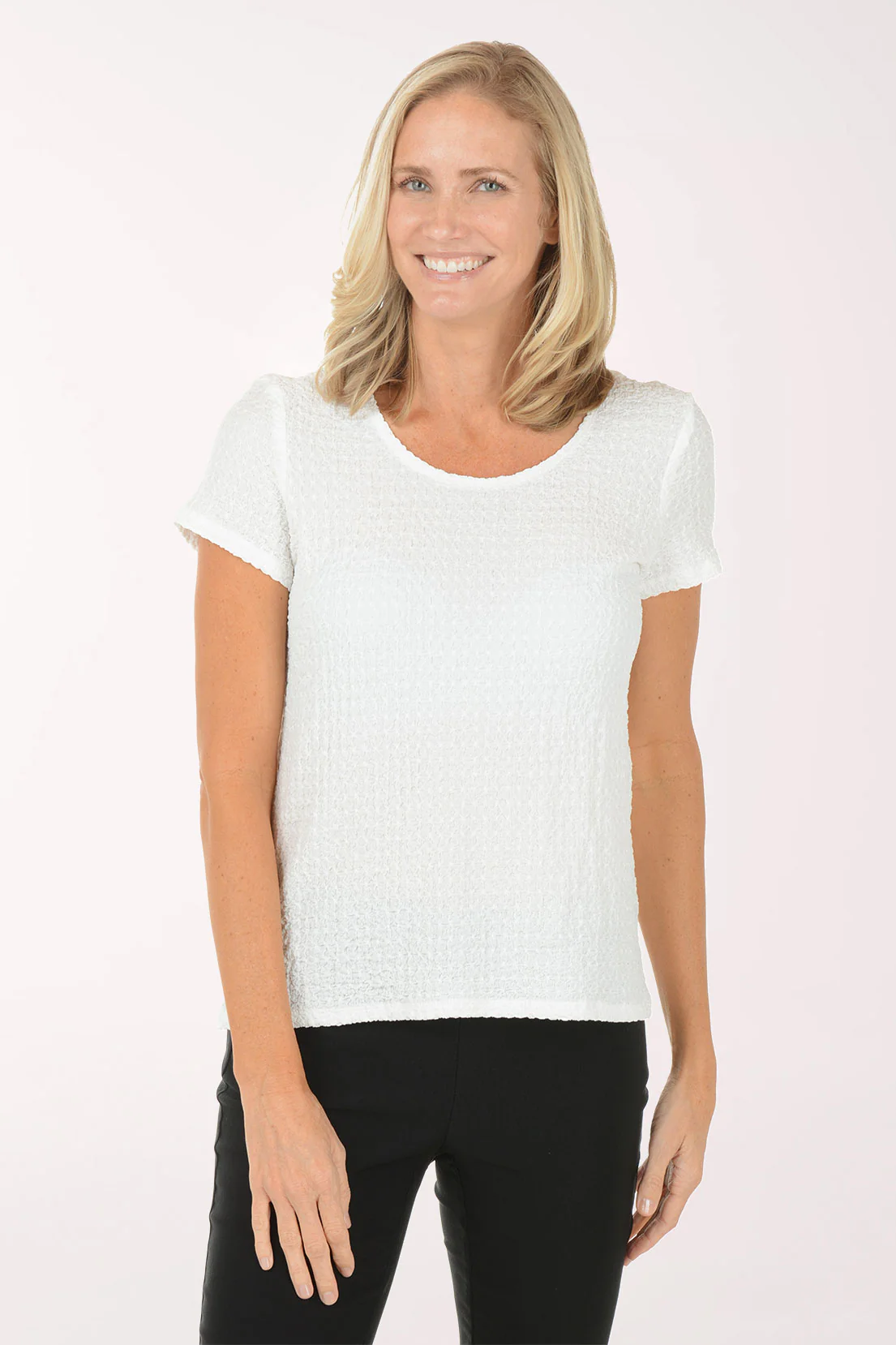 Scrunched Texture Short Sleeve Top - Image 4